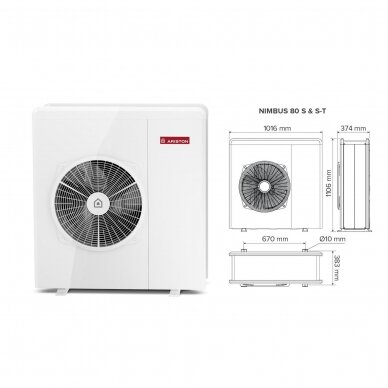 Ariston Nimbus Compact 50 S NET šilumos siurblys 7.57kW 2