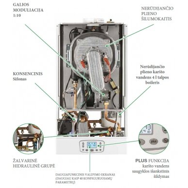 Italtherm Time Micro 35K kondensacinis katilas + dūmtraukio adapteris 1