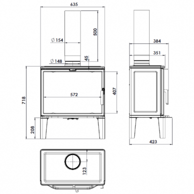 Ketinė krosnelė Lacunza Biarritz II 9,0kW 1