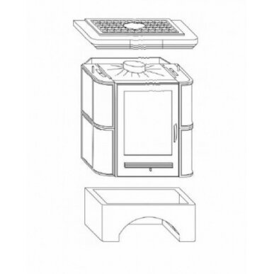 Krosnelė ABX BAVARIA K BORDO 6, su keramikos apdaila, 7kW 2