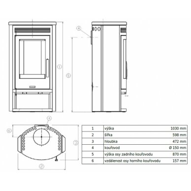 Krosnelė ABX ARKTIS 6, su smėlio akmens apdaila, 6.5 kW 1