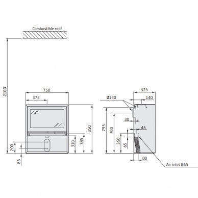 Krosnelė NIBE Contura C320A/T, 9kW, krosnelės apdaila pasirenkama 1