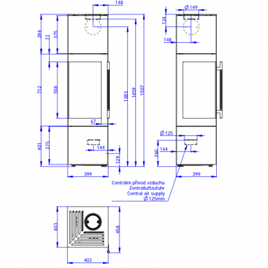 Krosnelė Romotop Esquina 3G, 7.7kW 1