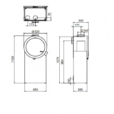 Nordpeis Me Basic plieninė krosnelė 5,8kW 1