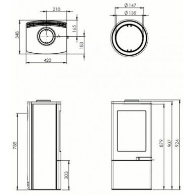 Nordpeis UNO 4 ketinė krosnelė 6kW 1