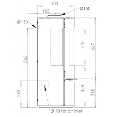 Plieninė krosnelė ADURO 22, 5,5kW 1