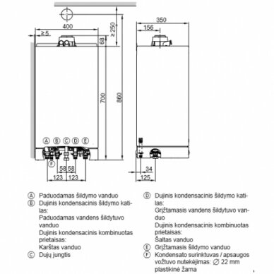 VIESSMANN Vitodens 050-W (19,0kW) kondensacinis dujinis katilas su galimybe pajungti vandens šildytuvą 1