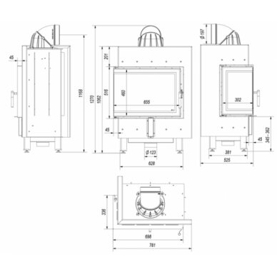 Židinio kapsulė, ugniakuras Kratki Lucy/L/P/BS, 12kW 4